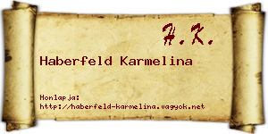 Haberfeld Karmelina névjegykártya